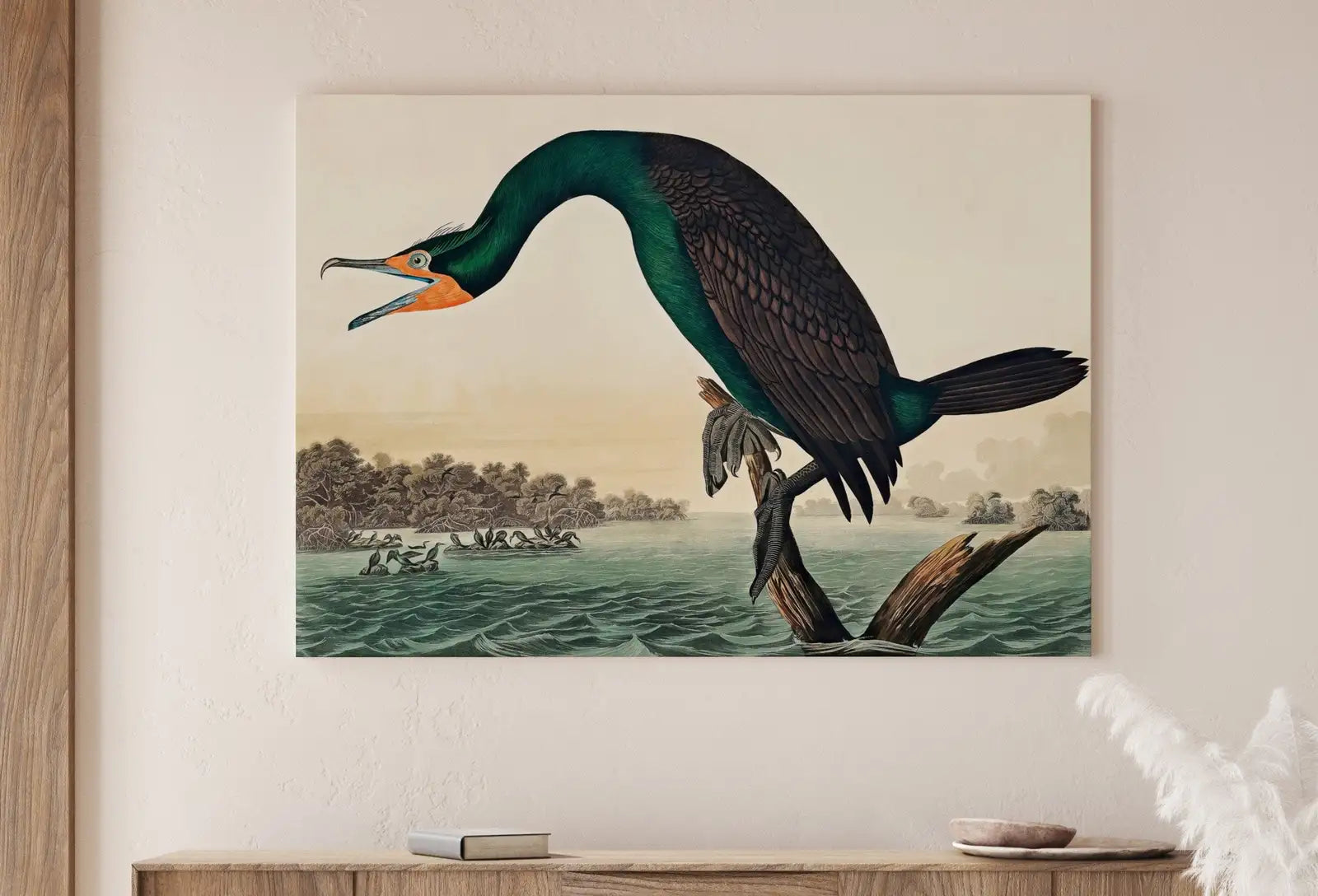 Second included artwork preview from Florida Cormorant Vintage Tropical Bird Printable Wall Art. Wildlife Nature Colorful Tropical Decor. Instant Download. Bird Poster Art Print featuring various scenes.