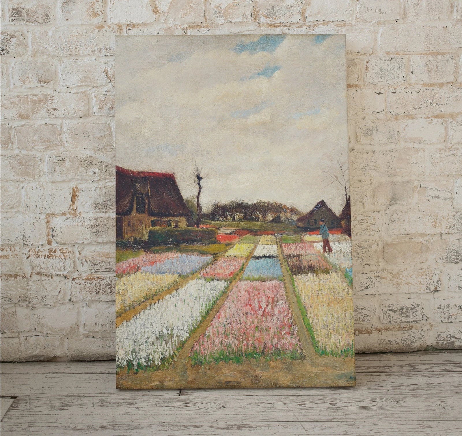 Parterres de fleurs en Hollande de Vincent van Gogh - Impression d’art célèbre à télécharger, art mural vintage, impression d’art ancien.