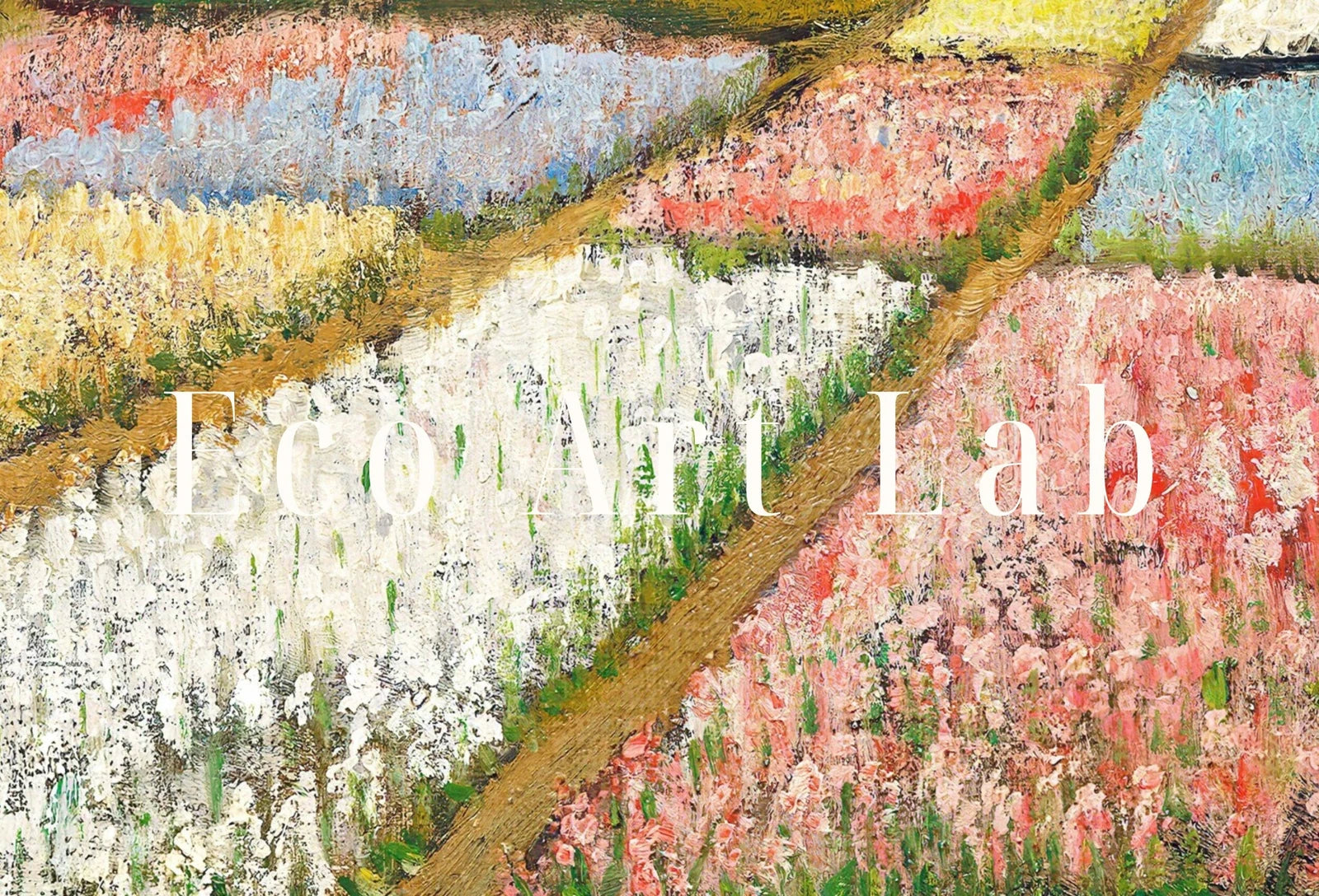 Parterres de fleurs en Hollande de Vincent van Gogh - Impression d’art célèbre à télécharger, art mural vintage, impression d’art ancien.