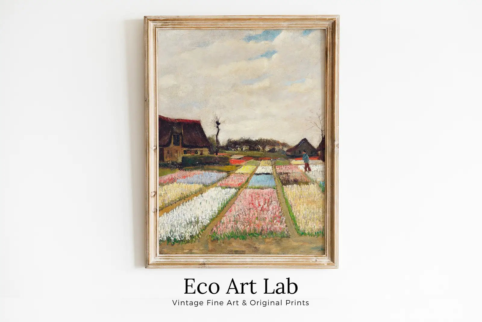 Parterres de fleurs en Hollande de Vincent van Gogh - Impression d’art célèbre à télécharger, art mural vintage, impression d’art ancien.