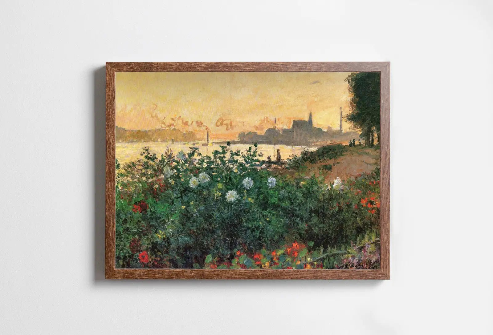 Bord de rivière fleuri à Argenteuil. Peinture célèbre de Claude Monet. Téléchargement instantané pour une décoration vintage. Reproduction d’art botanique de Monet. Décoration vintage.