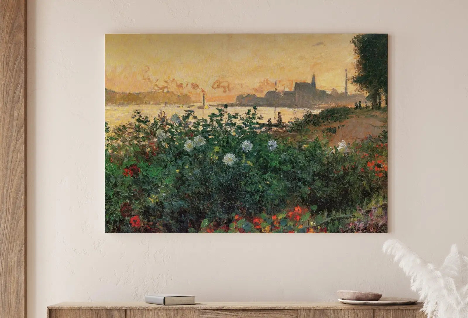 Bord de rivière fleuri à Argenteuil. Peinture célèbre de Claude Monet. Téléchargement instantané pour une décoration vintage. Reproduction d’art botanique de Monet. Décoration vintage.