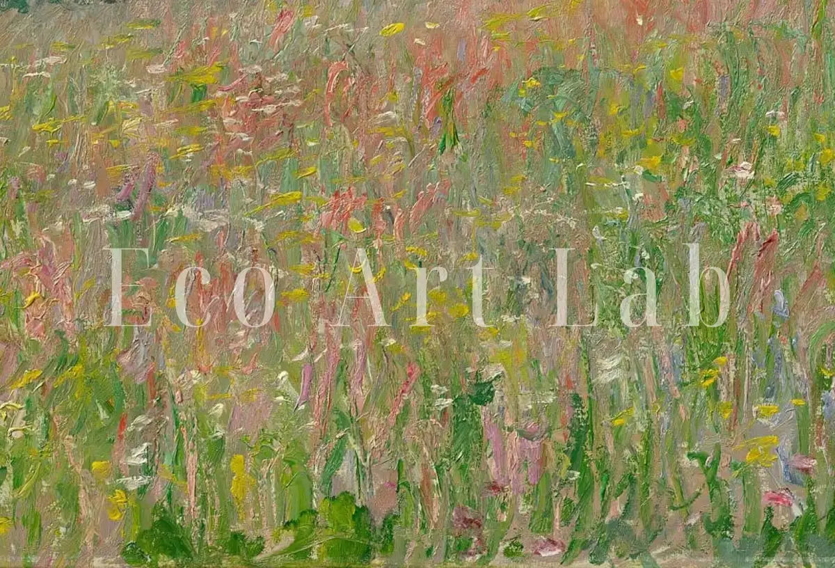 Detail view of artwork from Flowering Meadow Claude Monet Painting. Famous Monet Art. Instant Download Vintage Decor. Vintage Landscape Printable Wall Art. Spring Decor. (variation 2)