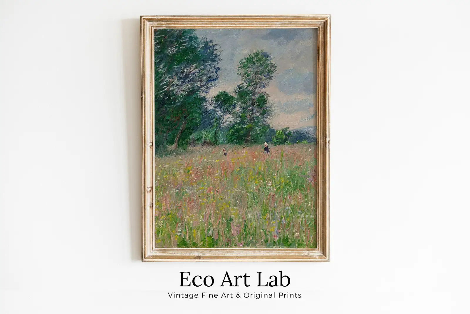 Framed view of Flowering Meadow Claude Monet Painting. Famous Monet Art. Instant Download Vintage Decor. Vintage Landscape Printable Wall Art. Spring Decor – printable wall art digital download.