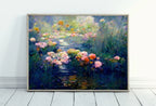 Included artwork preview showing first selection of artworks from Flowers on Pond Monet Inspired Digital Painting. Instant Download Floral Decor. Monet Botanical Print Printable Wall Art. Abstract Decor.