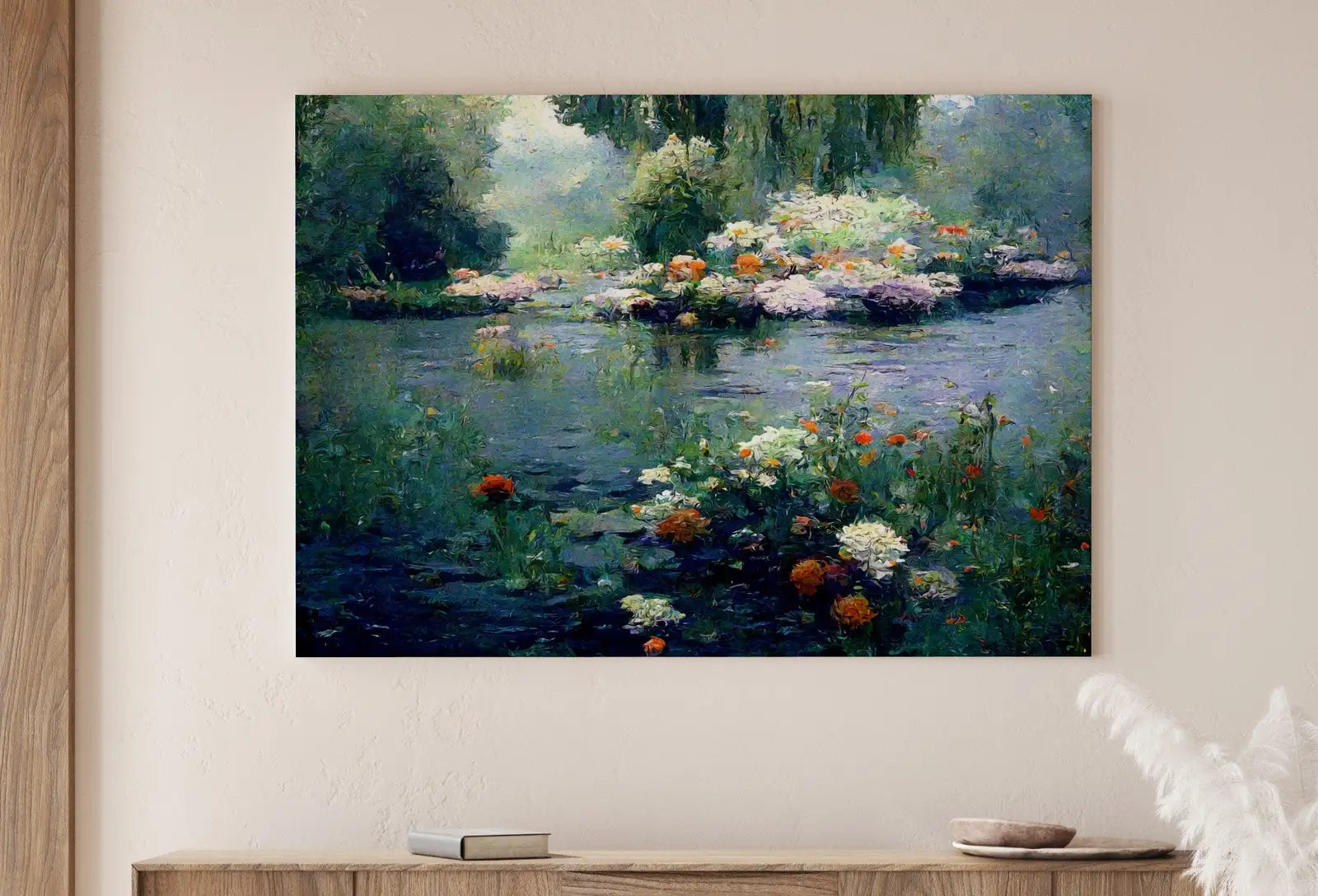 Second included artwork preview from Flowers on River Monet Inspired Digital Painting. Instant Download Floral Decor. Monet Botanical Print Printable Wall Art. Abstract Decor featuring various scenes.