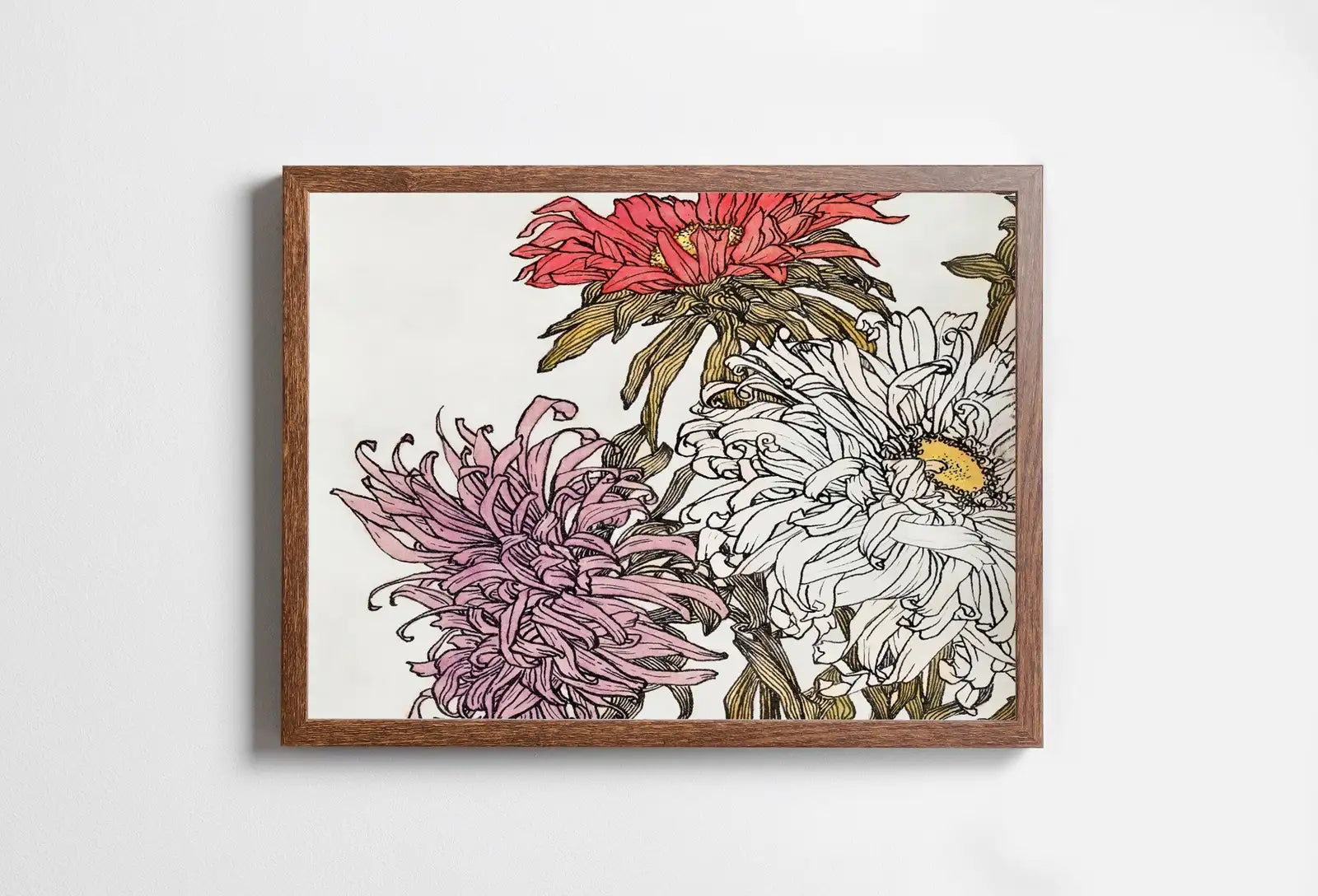 Included artwork preview showing first selection of artworks from Flowers Print Vintage Printable Wall Art. Art Nouveau Floral Print. Instant Download Poster Watercolor Wall Art. Art Nouveau Poster.