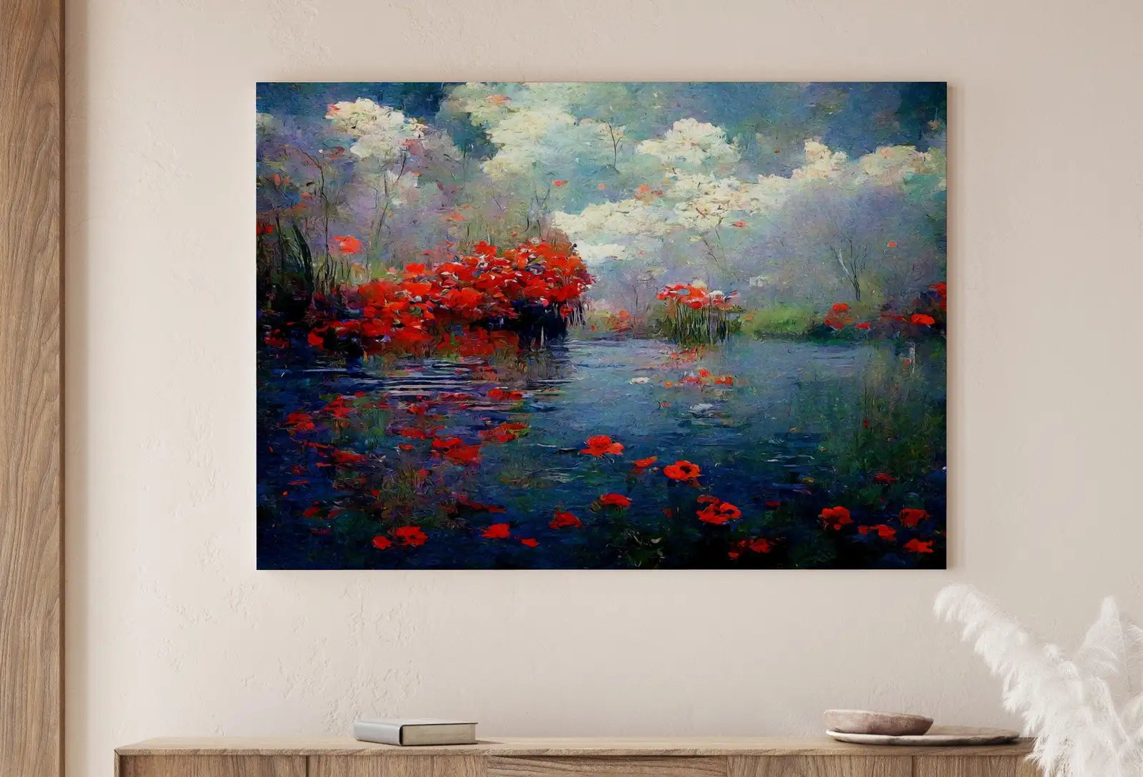 Second included artwork preview from Flowers River & Clouds Monet Inspired Digital Painting. Landscape Print. Instant Download Floral Decor. Printable Wall Art. Abstract Decor featuring various scenes.
