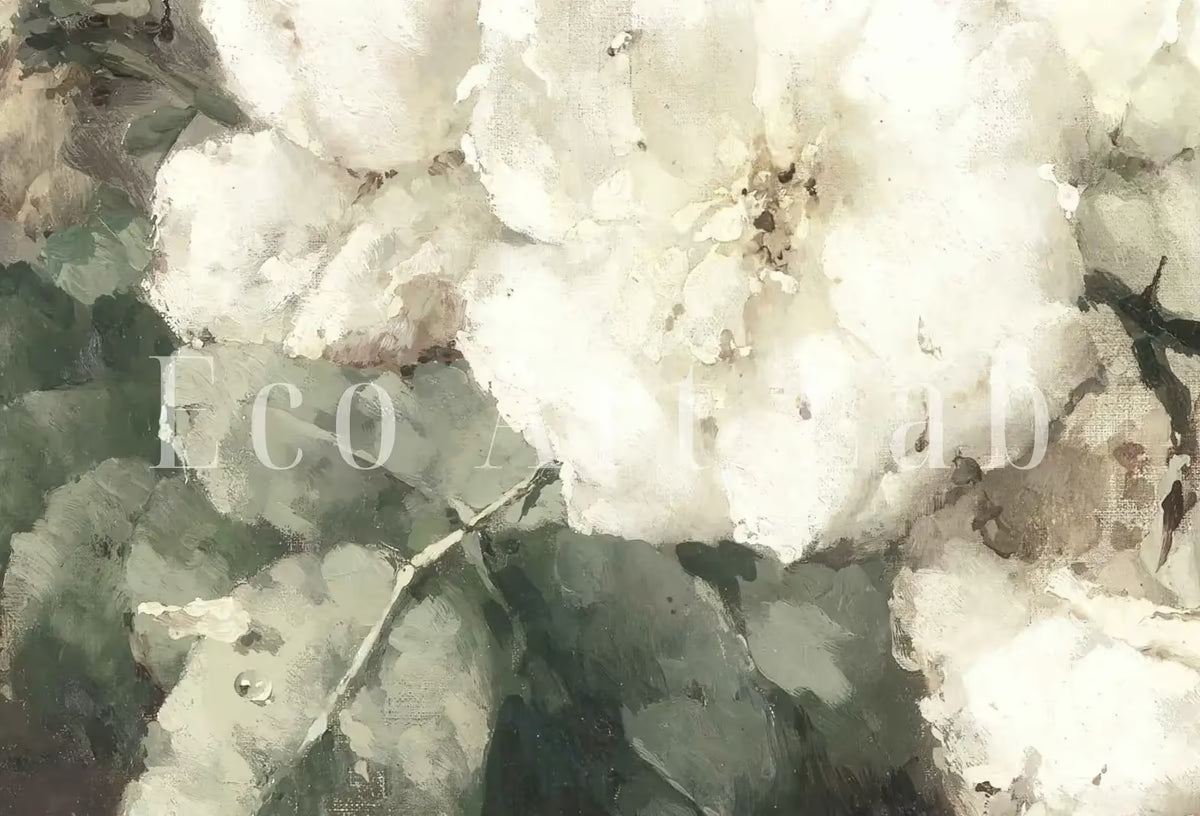 Flowers Still Life Painting | Vintage Neutral Colors Decor | Antique Oil Painting | Vintage Flower Print | White Roses Printable – Printable Wall Art