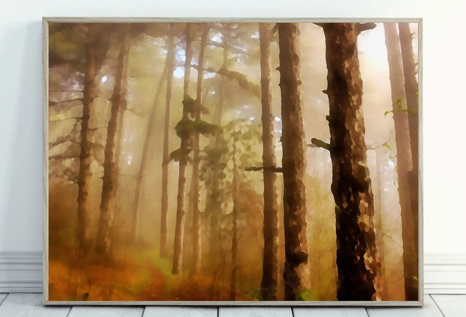 Included artwork preview showing first selection of artworks from Fog in Forest Landscape Painting, Abstract Printable Wall Art, for Home or Office Decor, Nature Print Digital Art Instant Download.