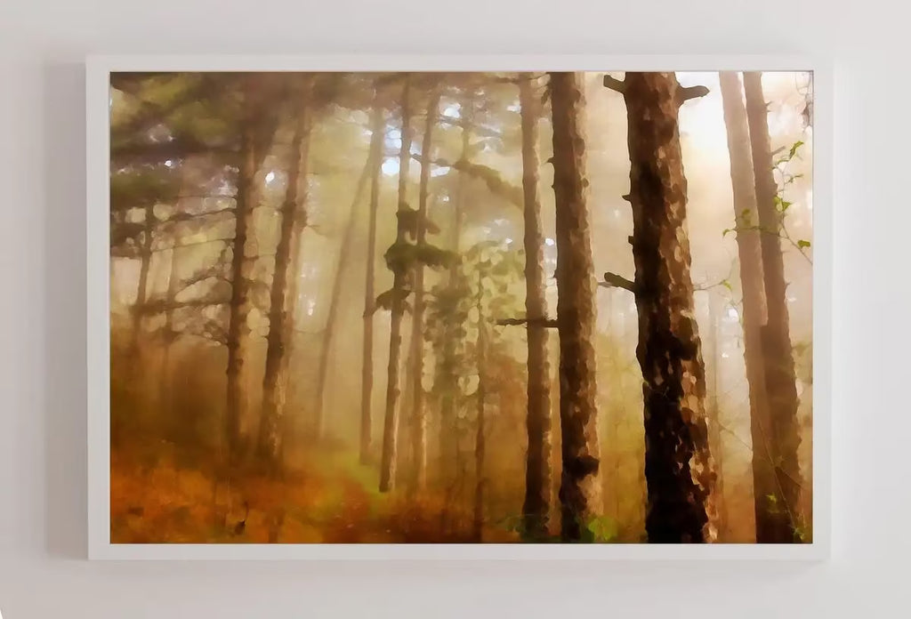 Fog in Forest Landscape Painting, Abstract Printable Wall Art, for Home or Office Decor, Nature Print Digital Art Instant Download – Printable Wall Art