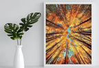 Detail view of artwork from Forest Canopy Fall Autumn Trees Landscape Painting, Abstract Printable Wall Art, Home Office Decor Nature Print Digital Art Instant Download. (variation 1)