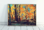 Included artwork preview showing first selection of artworks from Forest in the Fall Autumn Trees Landscape Painting, Abstract Printable Wall Art, Home Office Decor Nature Print Digital Art Instant Download.
