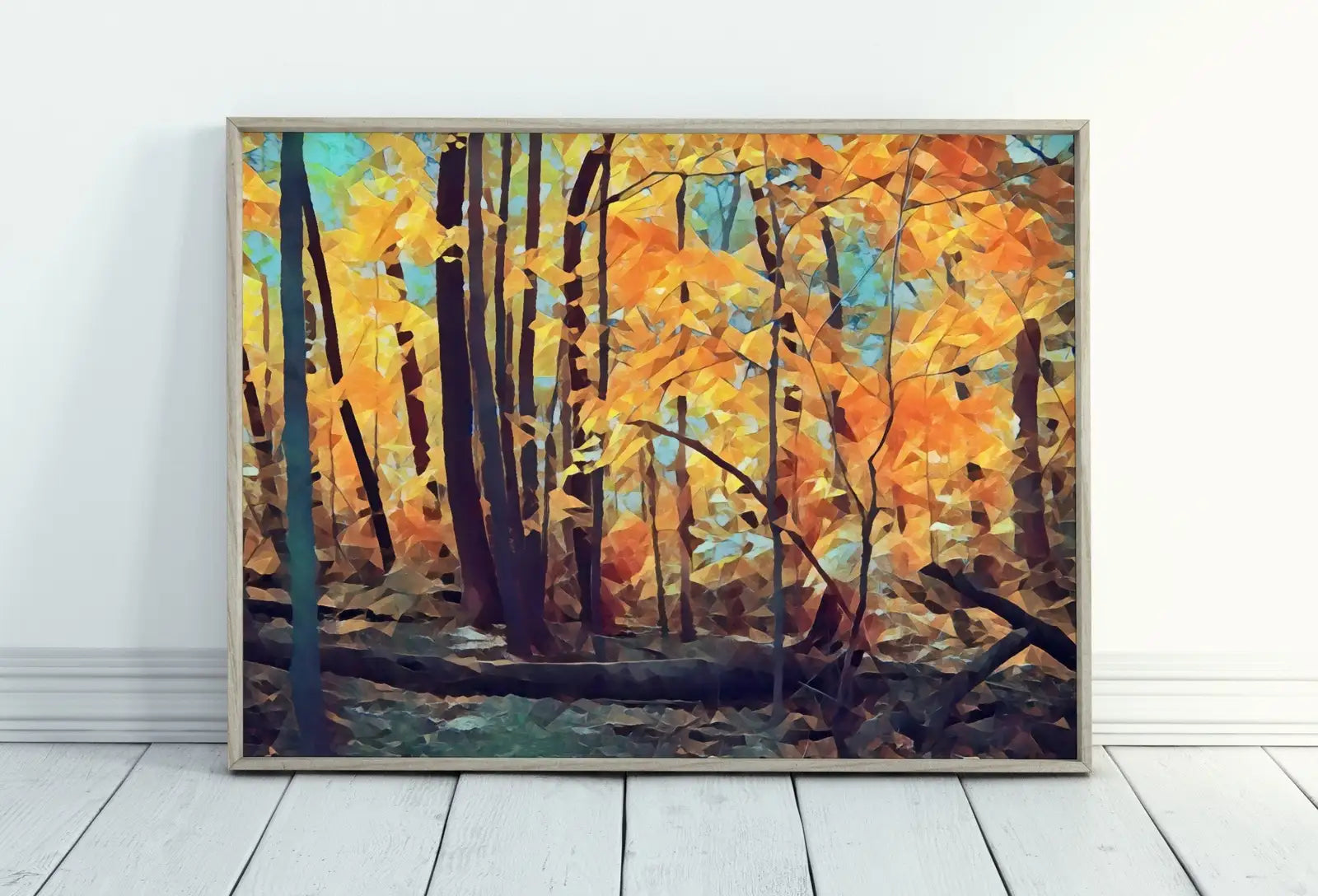 Included artwork preview showing first selection of artworks from Forest in the Fall Autumn Trees Landscape Painting, Abstract Printable Wall Art, Home Office Decor Nature Print Digital Art Instant Download.