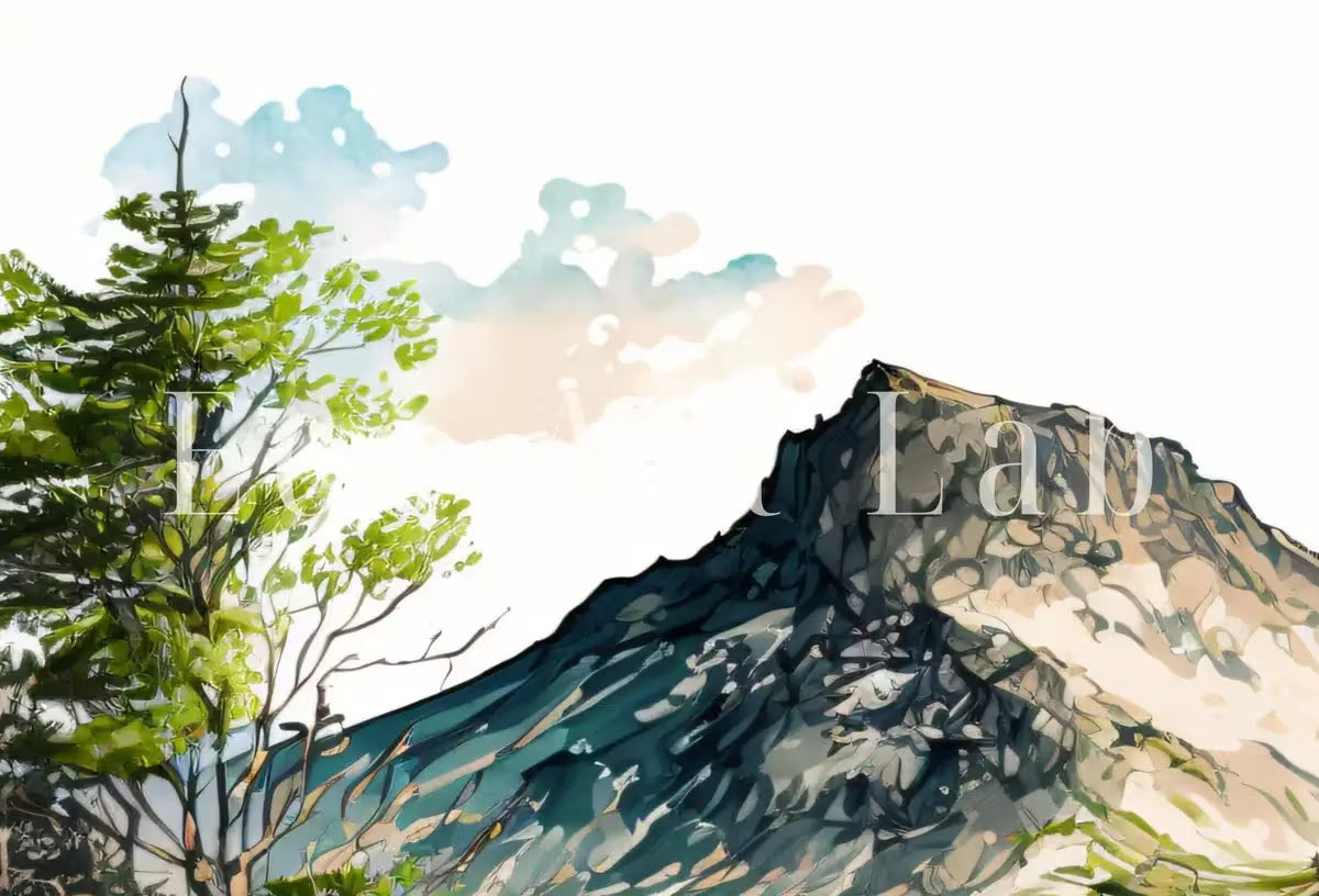 Forest & Mountain Watercolor Painting Print. Forest Landscape Printable. Printable Wall Art. Digital Art. Nature Decor. Mountain Forest Art – Printable Wall Art