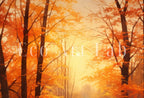 Detail view of artwork from Forest River in the Fall Landscape Painting. Printable Vertical Wall Art. Home or Office Decor. Nature Print Autumn Art. Instant Download. (variation 2)