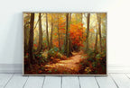 Forest Trail Autumn Landscape Digital Painting. Printable Fall Wall Art, for Home or Office Decor. Nature Print Digital Art Instant Download – Printable Wall Art
