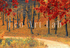 Forest Trail in the Fall 3 Piece Wall Art | Landscape Painting | Nature Print | Set of 3 Prints | Home or Office Decor | Instant Download – Printable Wall Art Set