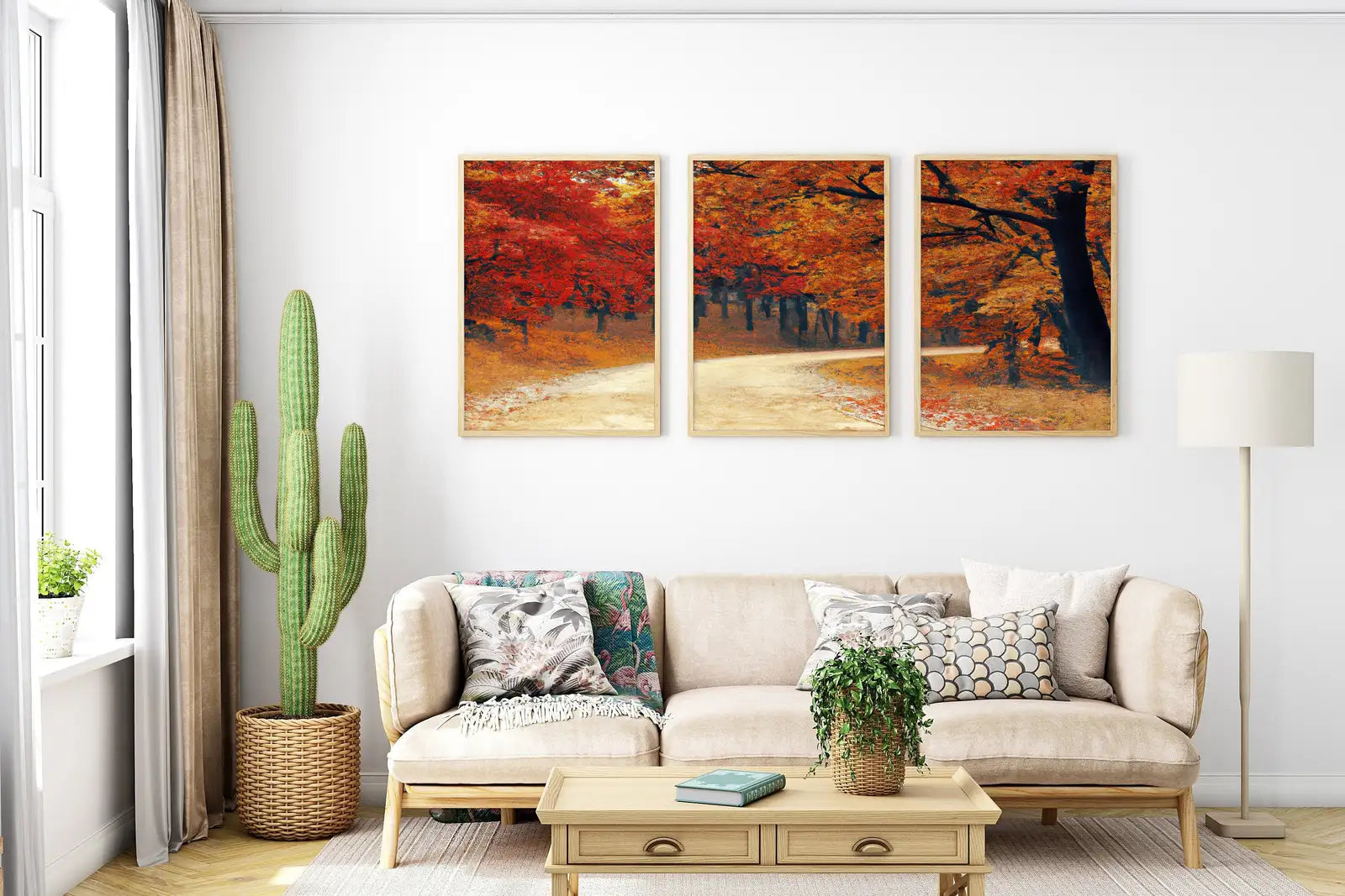 Forest Trail in the Fall 3 Piece Wall Art | Nature Print | Landscape Painting | Set of 3 Prints | Home or Office Decor | Instant Download – Printable Wall Art Set (Digital Download)
