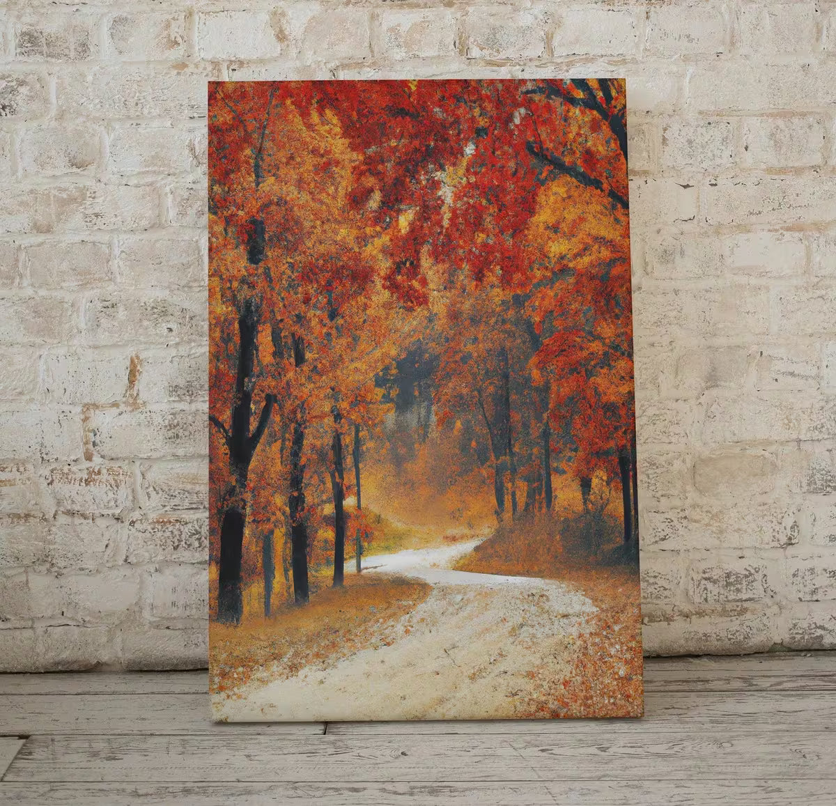 Forest Trail in the Fall Landscape Painting. Printable Vertical Wall Art. Home or Office Decor. Nature Print Autumn Art. Instant Download – Printable Wall Art