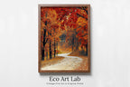 Framed view of Forest Trail in the Fall Landscape Painting. Printable Vertical Wall Art. Home or Office Decor. Nature Print Autumn Art. Instant Download – printable wall art digital download.
