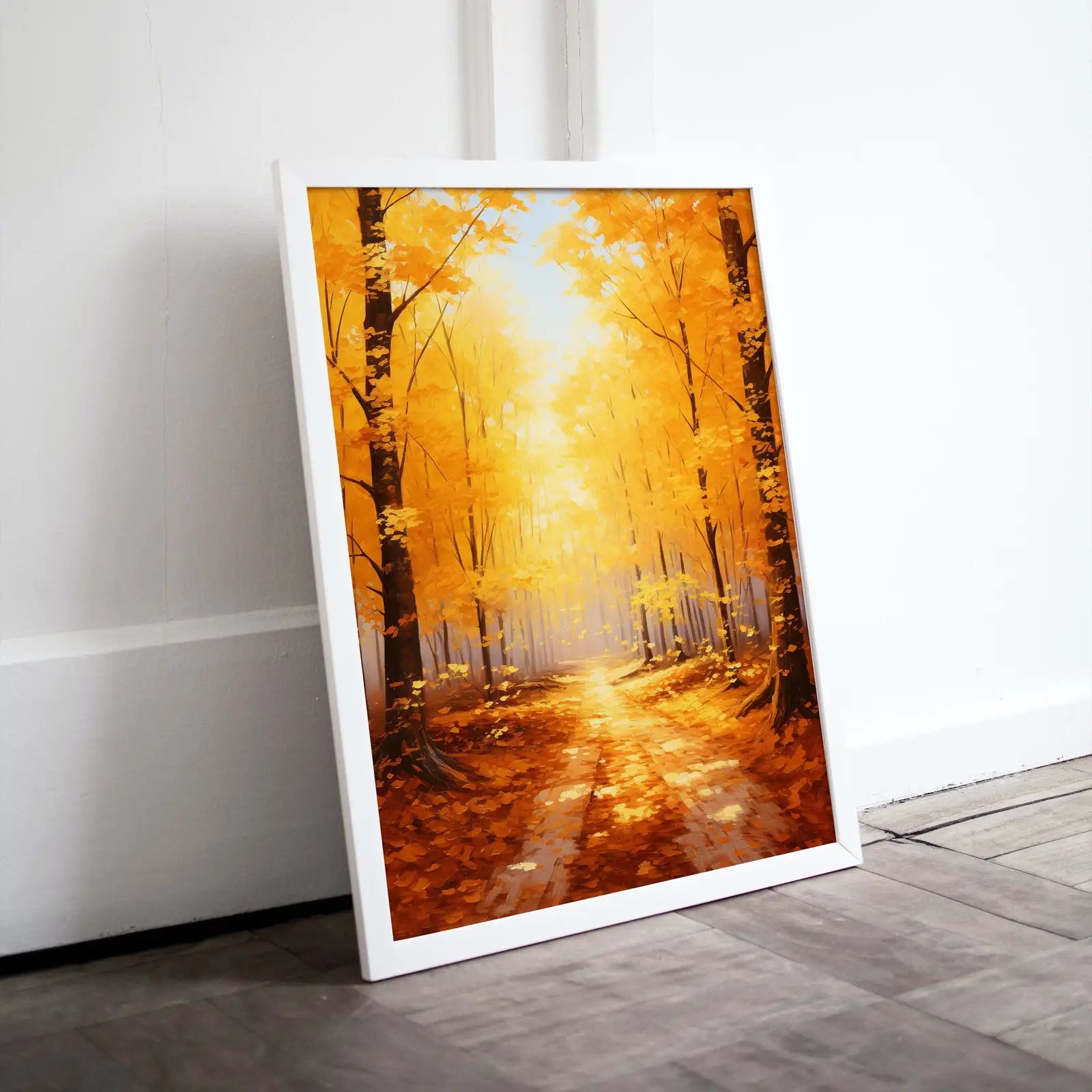 Included artwork preview showing first selection of artworks from Forest Trail in the Fall Landscape Painting. Printable Vertical Wall Art. Nature Print Autumn Art. Instant Download Home or Office Decor..