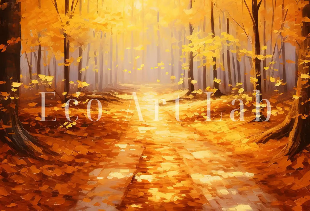 Forest Trail in the Fall Landscape Painting. Printable Vertical Wall Art. Nature Print Autumn Art. Instant Download Home or Office Decor. – Printable Wall Art