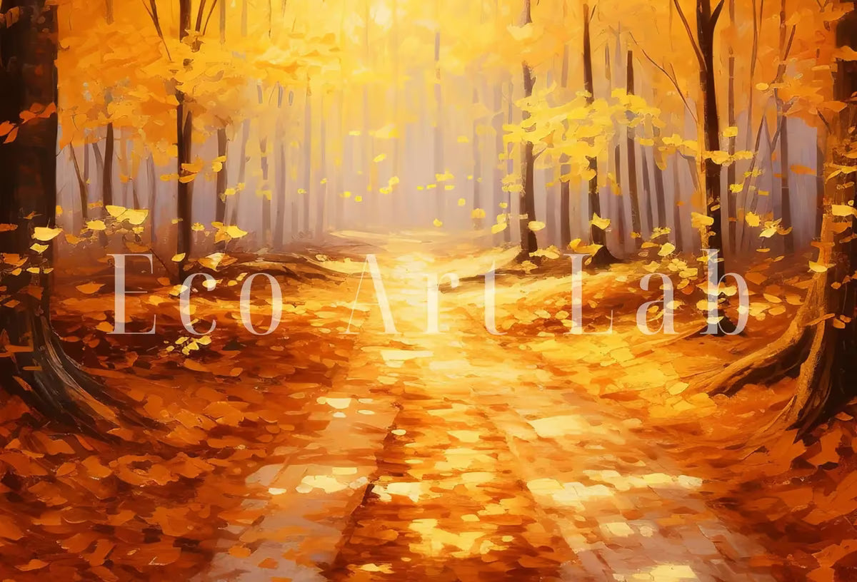 Forest Trail in the Fall Landscape Painting. Printable Vertical Wall Art. Nature Print Autumn Art. Instant Download Home or Office Decor. – Printable Wall Art