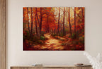 Detail view of artwork from Forest Trail in the Fall Landscape Painting Printable Wall Art. Home or Office Decor. Fall Nature Print Digital Autumn Art. Instant Download. (variation 1)