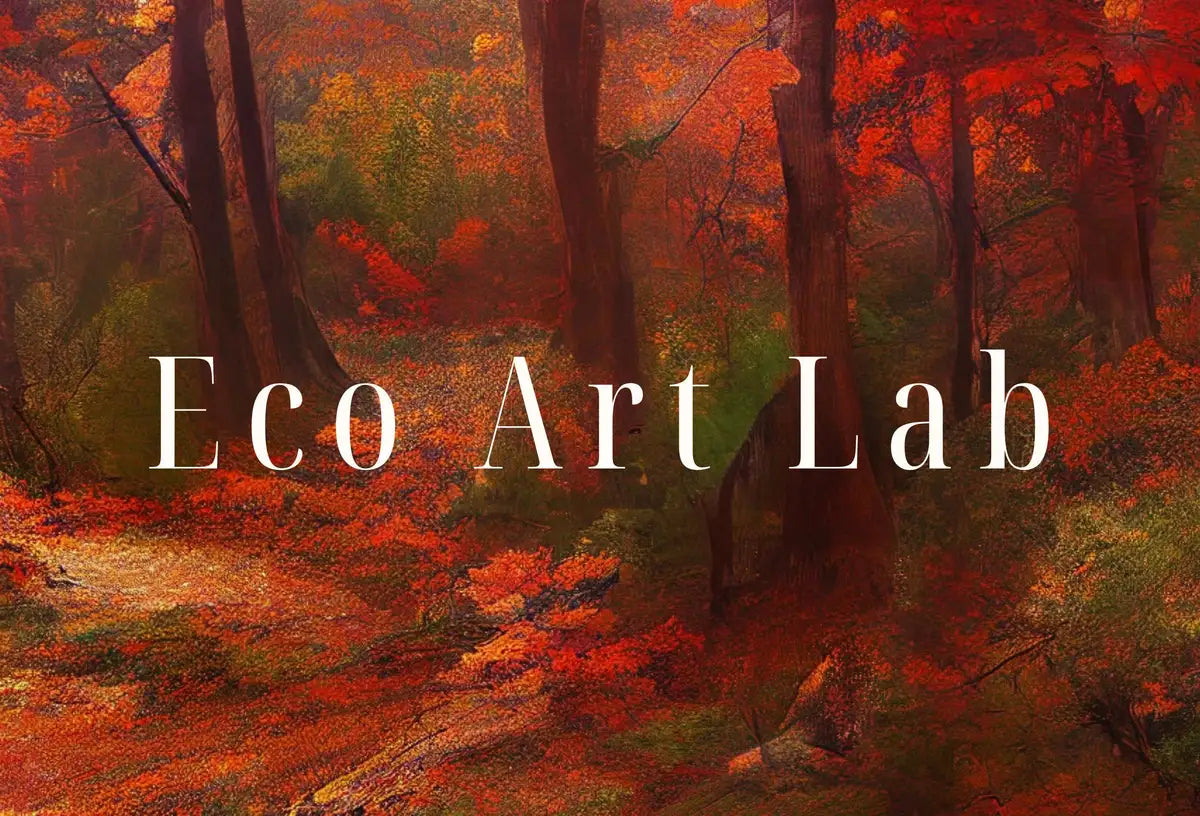 Detail view of artwork from Forest Trail in the Fall Landscape Painting Printable Wall Art. Home or Office Decor. Fall Nature Print Digital Autumn Art. Instant Download. (variation 2)
