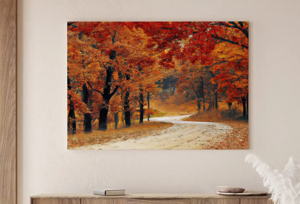 Forest Trail in the Fall Landscape Painting, Printable Wall Art. Home or Office Decor. Nature Print Digital Autumn Art. Instant Download #4 – Printable Wall Art
