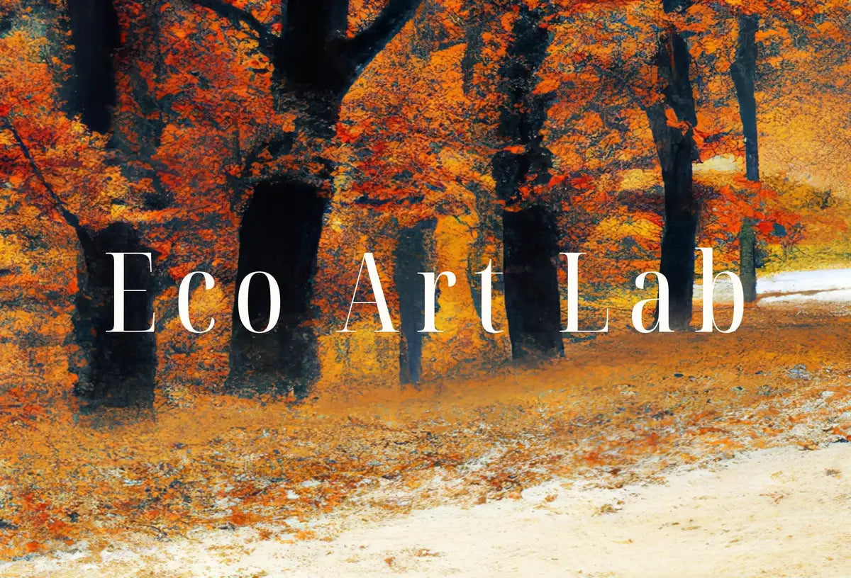 Detail view of artwork from Forest Trail in the Fall Landscape Painting, Printable Wall Art. Home or Office Decor. Nature Print Digital Autumn Art. Instant Download #4. (variation 2)