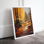 Forest Trail in the Fall Printable Landscape Painting. Instant Download Autumn Art. Nature Print. Vertical Wall Art. Home or Office Decor – Printable Wall Art