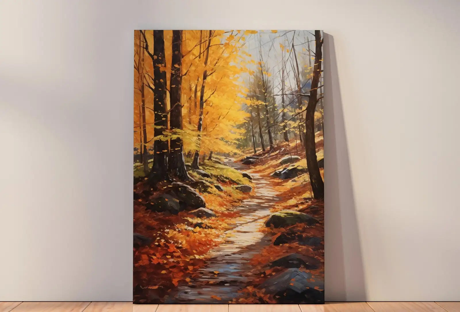 Second included artwork preview from Forest Trail in the Fall Printable Landscape Painting. Instant Download Autumn Art. Nature Print. Vertical Wall Art. Home or Office Decor featuring various scenes.