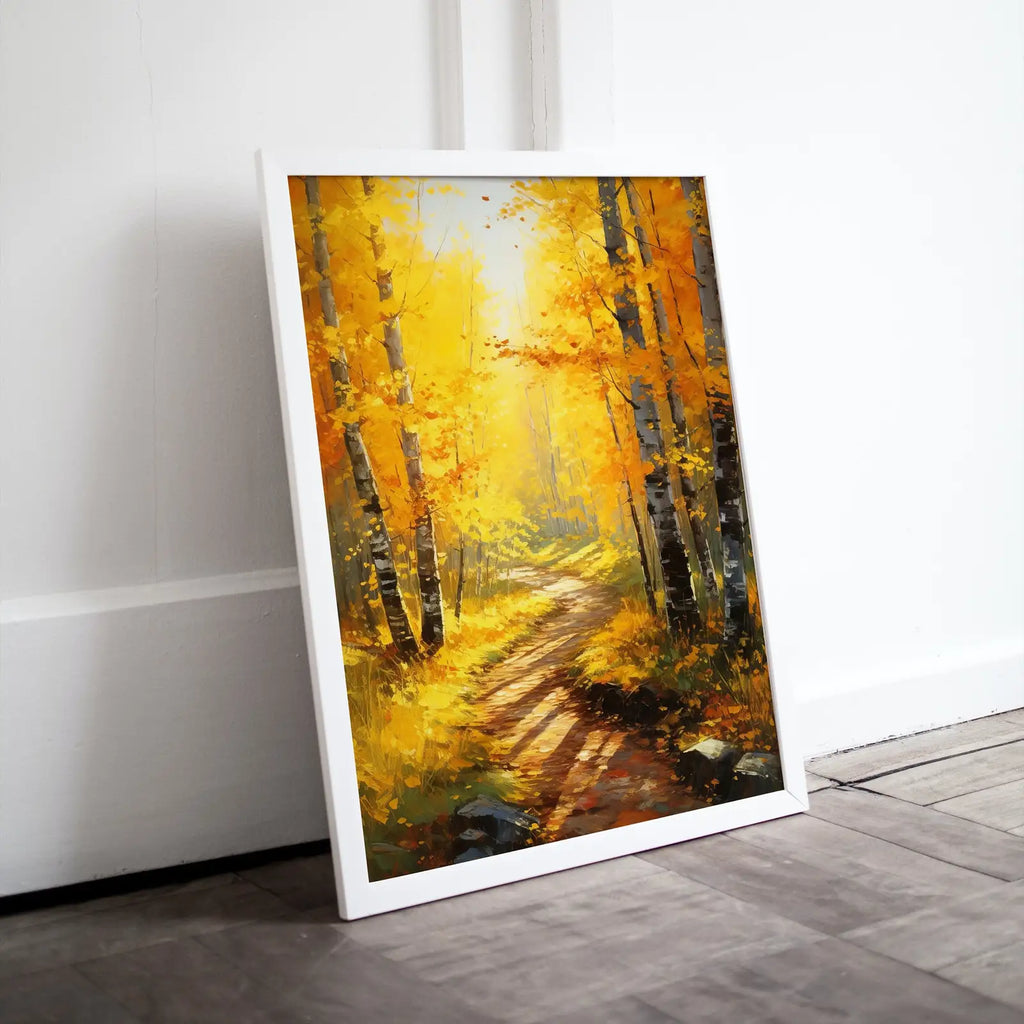 Included artwork preview showing first selection of artworks from Forest Trail in the Fall Printable Landscape Painting. Nature Print Autumn Art. Vertical Wall Art. Instant Download Home or Office Decor.