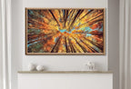 Art 4K pour Samsung Frame TV : Canopée d’arbres forestiers. Peinture de paysage naturel pour le Frame TV de Samsung. Téléchargement instantané d’art naturel pour la télévision. Paysage automnal.