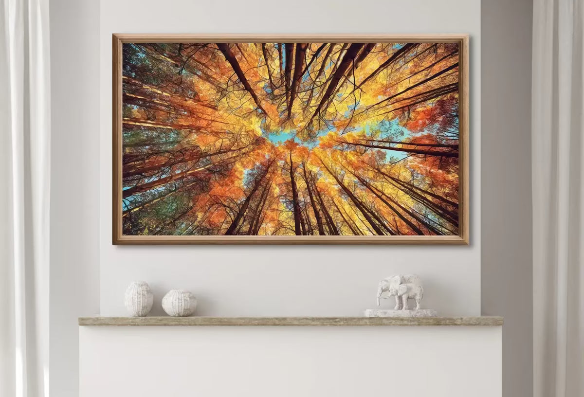 Forest Trees Canopy 4K Frame TV Art. Nature Landscape Painting Samsung Frame TV Art. Instant Download Nature Art for TV. Autumn Landscape – Frame TV  Art