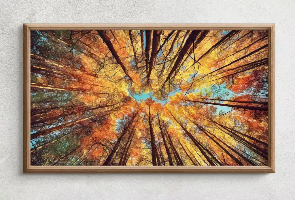 Forest Trees Canopy 4K Frame TV Art. Nature Landscape Painting Samsung Frame TV Art. Instant Download Nature Art for TV. Autumn Landscape – Frame TV  Art
