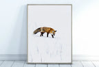 Included artwork preview showing first selection of artworks from Fox in Snow Wall Art Animal Print. Instant Download Printable Wall Art, Fox Minimalist Wall Decor. Nursery Wall Art Fox Digital Painting.