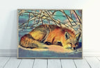 Included artwork preview showing first selection of artworks from Fox Lying in Snow Printable Wall Art, Digital Download Fox Wall Art Poster, Nature Print Digital Art Instant Download Winter Decor.