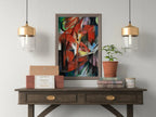 Fox Painting Surreal Abstract Art Print Geometric Vintage. Instant Download Abstract Fox Painting Geometric Art. Printable Red Fox Painting – Printable Wall Art Digital Download – Digital Download