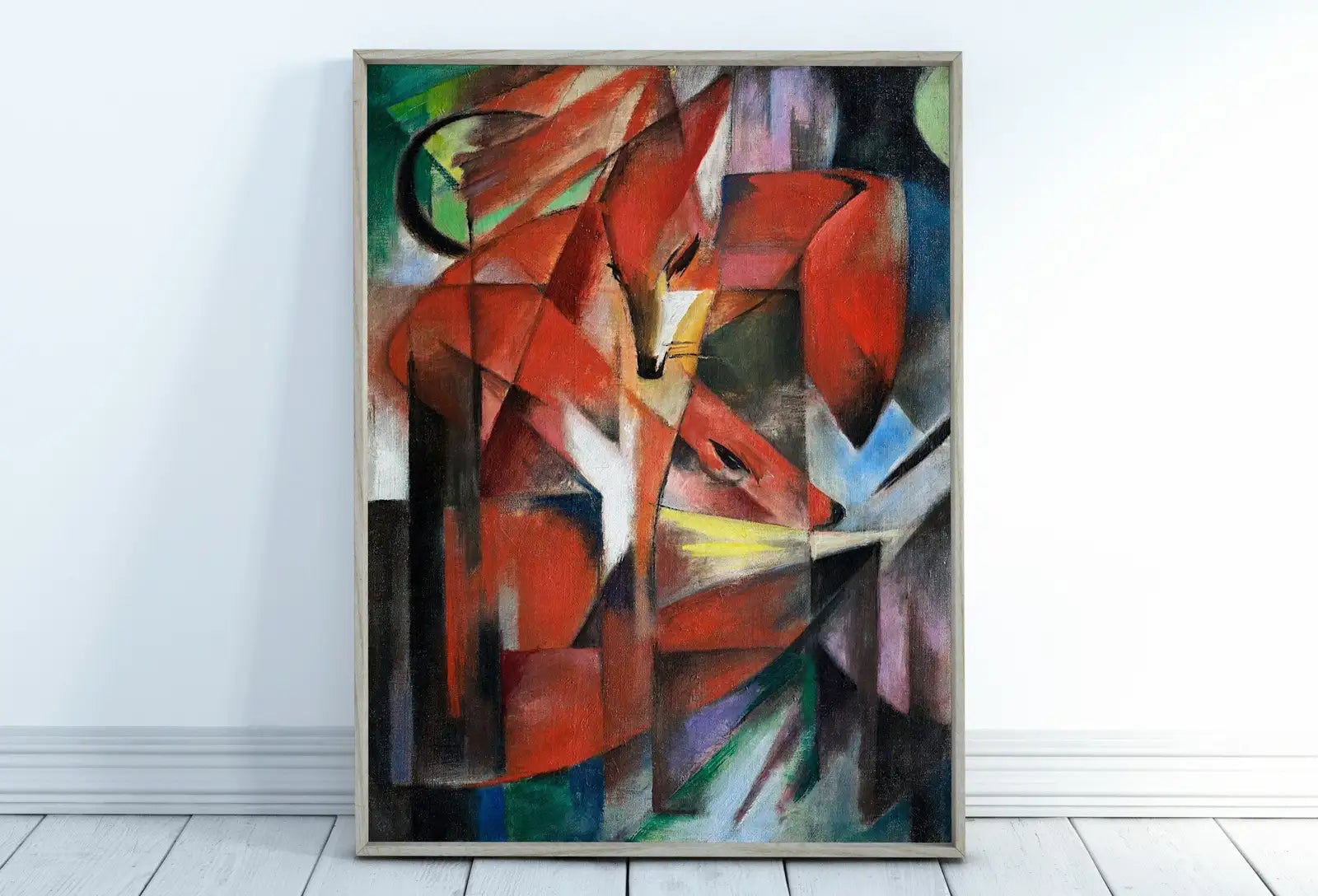 Fox Painting Surreal Abstract Art Print Geometric Vintage. Instant Download Abstract Fox Painting Geometric Art. Printable Red Fox Painting – Printable Wall Art Digital Download – Digital Download