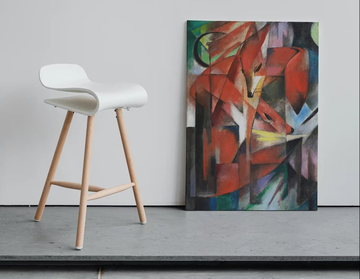 Fox Painting Surreal Abstract Art Print Geometric Vintage. Instant Download Abstract Fox Painting Geometric Art. Printable Red Fox Painting – Printable Wall Art