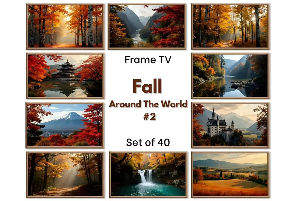 Frame TV Art Fall | 40 Autumn Decor Instant Download | Fall Wall Art | Samsung Frame TV Seasonal Decor. Set 2/3 – Frame TV Art Set