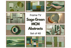 Frame TV Art: Sage Green Wall Art. Midcentury Modern Abstract Paintings Set of 40.  for Samsung Frame TV, Hisense Canvas TV – Frame TV Art Set