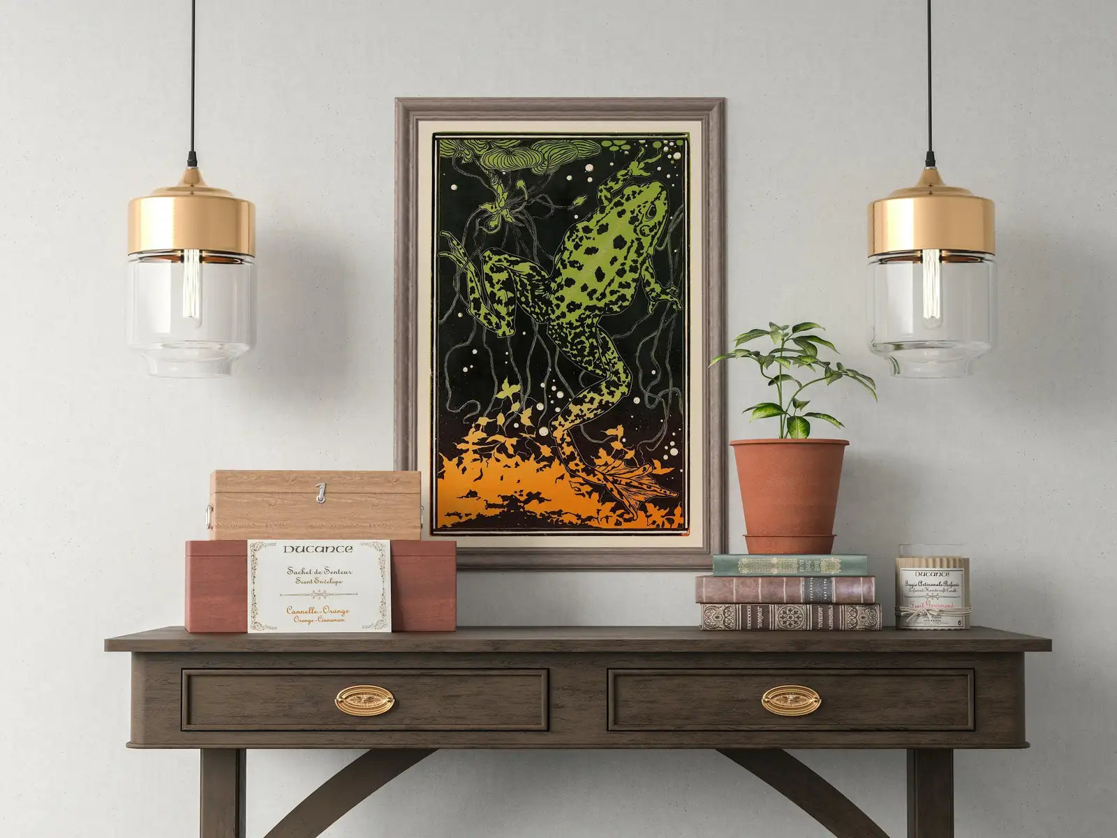 Included artwork preview showing first selection of artworks from Frog Art Print Decor. Vintage Art Nouveau Wall Art Printable Painting. Instant Download Vintage Frog Julie De Graag Art Nouveau Poster.
