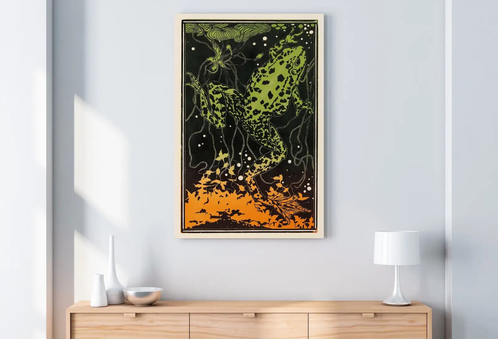 Second included artwork preview from Frog Art Print Decor. Vintage Art Nouveau Wall Art Printable Painting. Instant Download Vintage Frog Julie De Graag Art Nouveau Poster featuring various scenes.