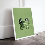 Included artwork preview showing first selection of artworks from Frog Sitting in Pond Wall Art Print. Green Frog Art Instant Download Green Animal Nursery Printable Art. Digital Painting Nursery Wall Art.