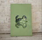 Frog Sitting in Pond Wall Art Print. Green Frog Art Instant Download Green Animal Nursery Printable Art. Digital Painting Nursery Wall Art – Printable Wall Art