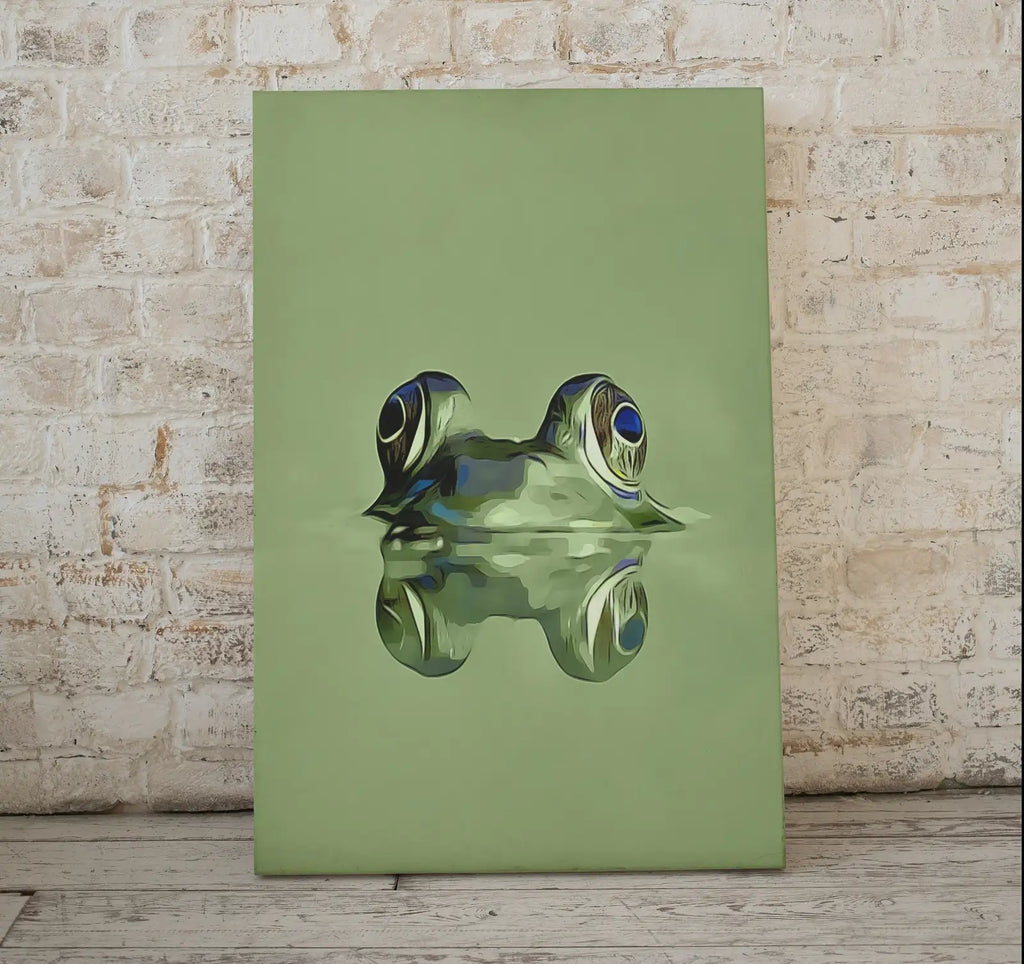 Second included artwork preview from Frog Sitting in Pond Wall Art Print. Green Frog Art Instant Download Green Animal Nursery Printable Art. Digital Painting Nursery Wall Art featuring various scenes.